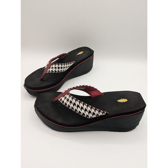 Volatile Bat Checkered Platform Flip Flops Size 9 - Picture 1 of 7